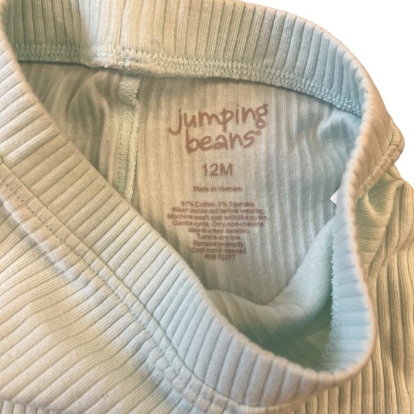 Jumping Beans light mint waffle knitted wide leg pull-on leggings Girl 12 M - Picture 3 of 9